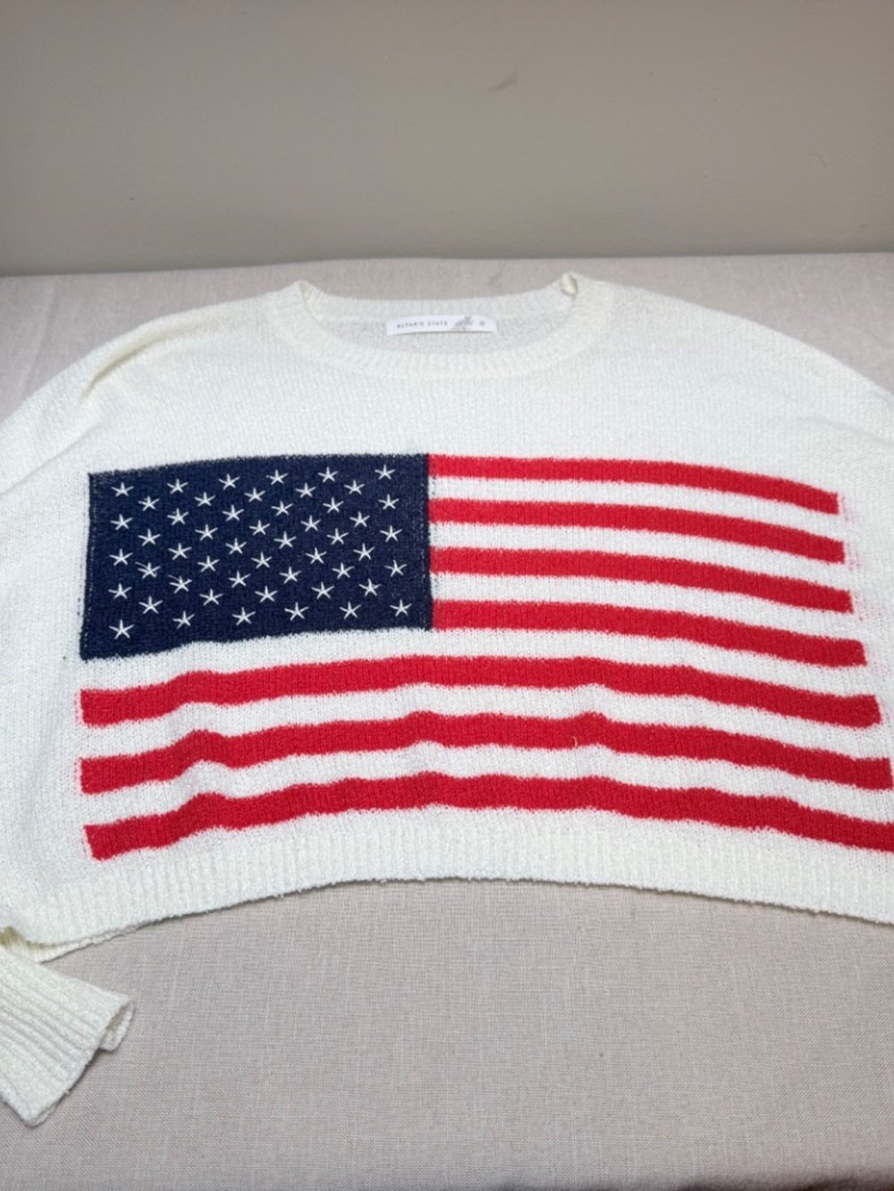 Altar’d State Summer Cropped American Flag Patriotic USA Fourth of July Sweater - Picture 10 of 10